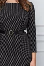 Rochie Norma neagra cu buline albe si curea in talie