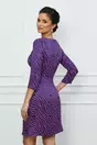 Rochie Ofelia mov cu imprimeuri roz