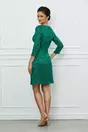 Rochie Ofelia verde cu imprimeuri gri