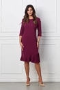 Rochie Olga magenta cu pliuri la baza