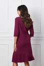 Rochie Olga magenta cu pliuri la baza