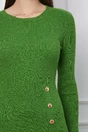 Rochie Roxana verde din tricot cu nasturi