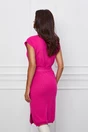 Rochie Sabrina fucsia din tricot fara maneci cu cordon in talie