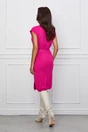 Rochie Sabrina fucsia din tricot fara maneci cu cordon in talie