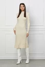 Rochie Selena ivory din tricot cu model in relief