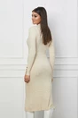 Rochie Selena ivory din tricot cu model in relief
