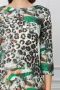 Rochie Silvia verde cu animal print