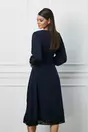 Rochie Simona bleumarin cu dantela la baza