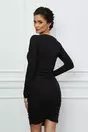 Rochie Simona neagra reiata cu fronseuri pe fusta