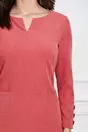 Rochie Simona roz coniac din velur cu buzunare