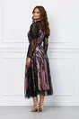 Rochie Sofia neagra cu dublura roz
