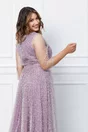 Rochie Sophie lunga lila din fir lurex