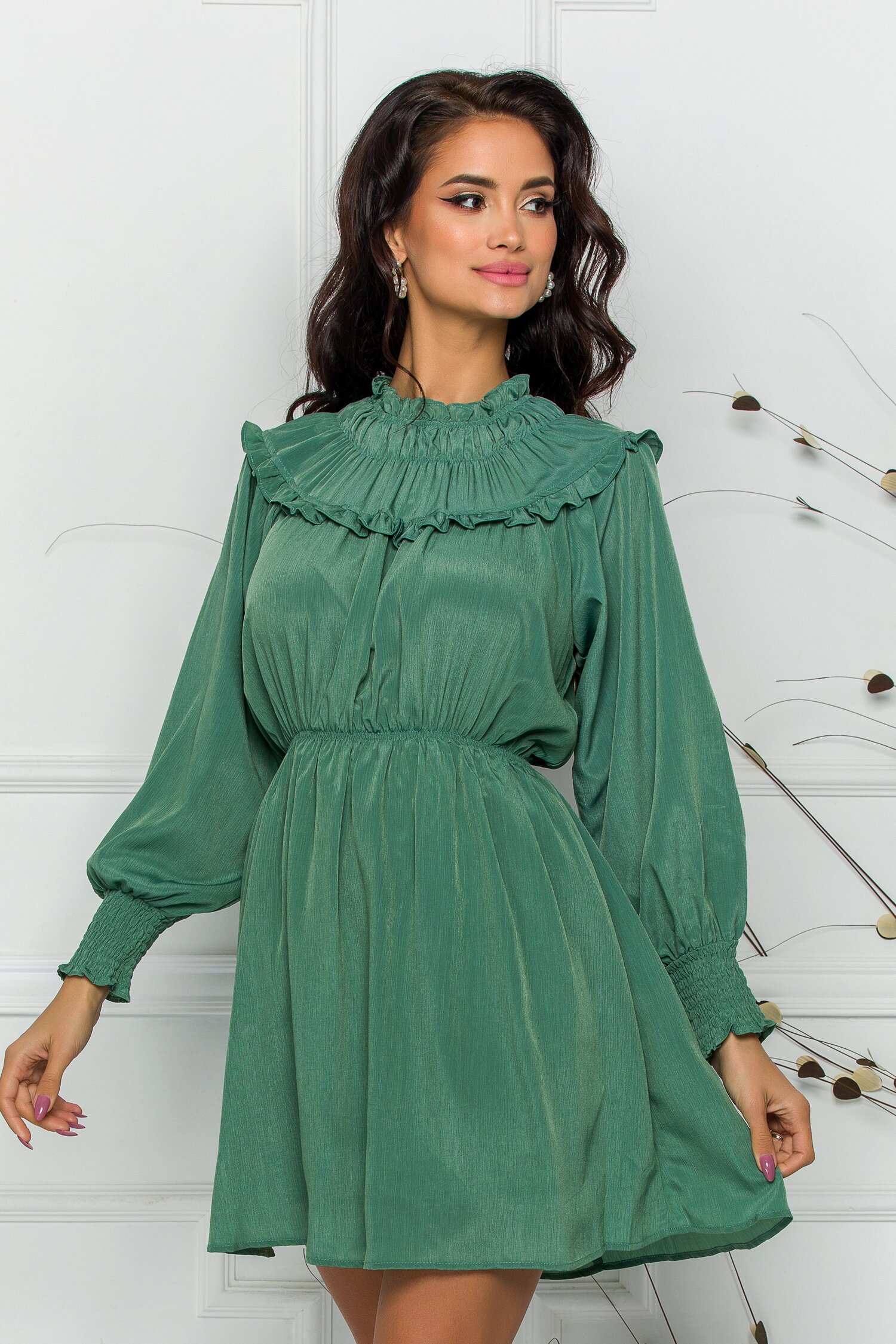 Rochie Sore verde vaporoasa de vara