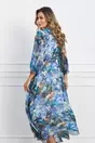 Rochie Tora petrecuta albastra cu imprimeu floral pastelat