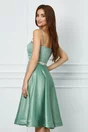 Rochie eleganta din tafta verde cu aplicatie in talie