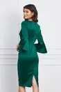 Rochie verde cu broderie din margele si paiete