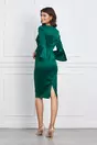 Rochie verde cu broderie din margele si paiete