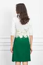 Rochie Viviana cu bust alb si fusta verde