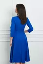 Rochie Xonia albastra cu pliuri si curea in talie