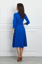 Rochie Xonia albastra cu pliuri si curea in talie