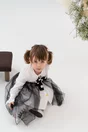 Rochita pentru fetite Dy Fashion alba cu tull negru