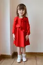 Rochita pentru fetite Dy Fashion rosie cu volanas si floare 3D