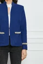 Sacou Dy Fashion bleumarin cu perle la maneci si buzunare