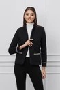 Sacou Dy Fashion negru cu aplicatii