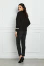 Sacou Dy Fashion negru cu perle la maneci si buzunare
