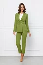 Sacou Dy Fashion olive cu pliuri in talie