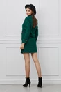 Sacou Dy Fashion verde din tweed cu aplicatii
