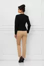 Sacou LaDonna negru gros cu aplicatie florala