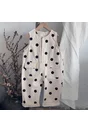 Salopeta pentru fetite ivory cu buline negre maxi
