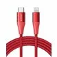 Cablu USB-C Lightning MFI Anker PowerLine+ II 1.8m Rosu - 1