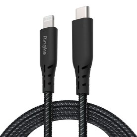 Cablu USB-C Lightning MFI Ringke Fast Charge 1.2m Negru