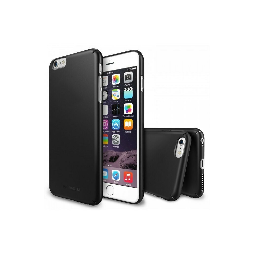 Husa iPhone 6 Plus Ringke SLIM NEGRU+BONUS Ringke Invisible Defender Screen Protector