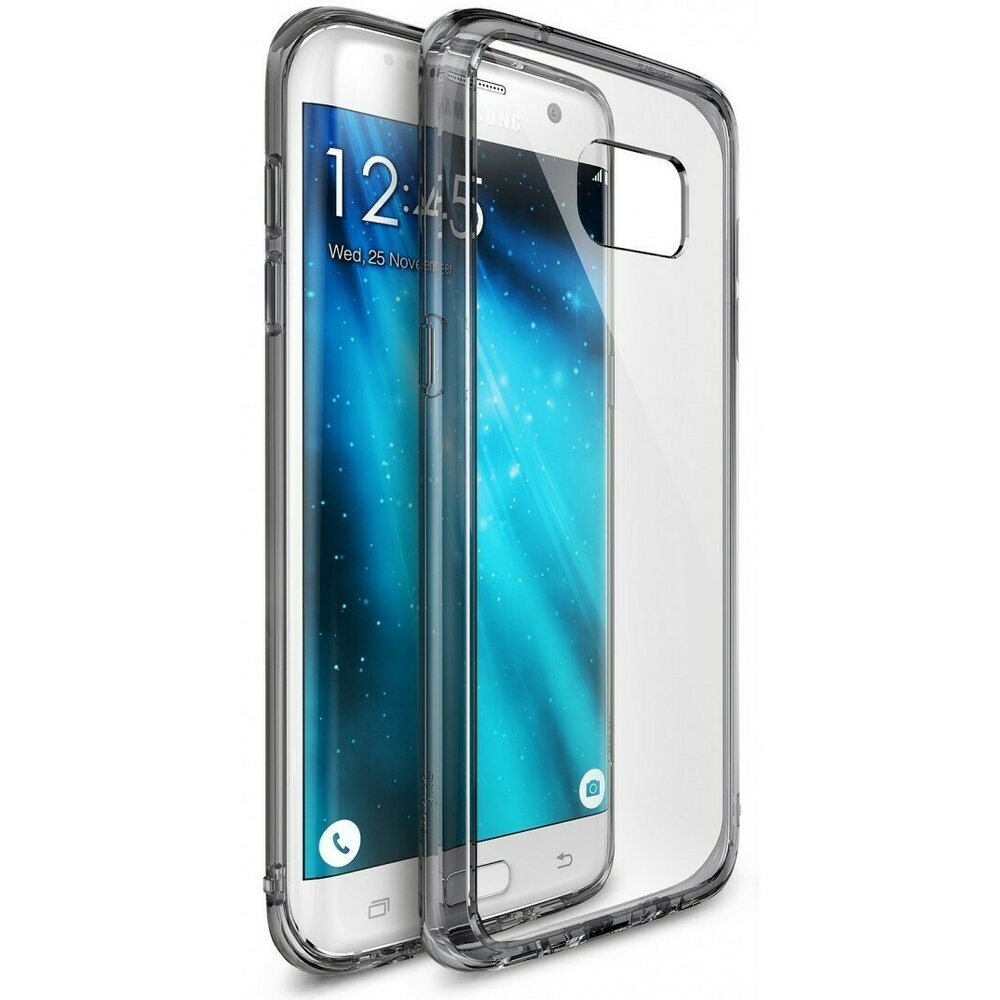 Husa Samsung Galaxy S7 Edge Ringke FUSION SMOKE BLACK TRANSPARENT