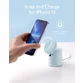 Incarcator wireless QI Anker PowerWave Mag-Go 2in1, 20W, Albastru - 6