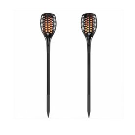 Set 2 lampi solare LED TaoTronics TT-SL004 pentru curte, gradina si balcon, efect torta, Negru