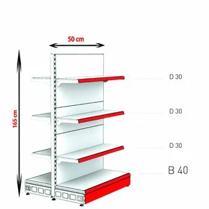 RAFTURI METAL RM-13 Înălțime-165, Lățime-50 cm, Bază:40