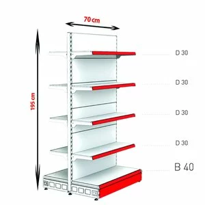 RAFTURI METAL RM-13 Înălțime-195, Lățime-70 cm, Bază:40