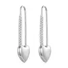 Love Safety Pin сребърни обеци