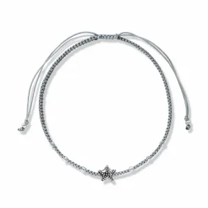 Гривна с връвчица Grey Starfish