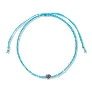 Гривна с връвчица Light Blue Shell