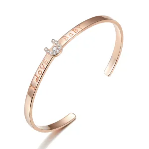 Сребърна гривна Rose Gold I love you Baby
