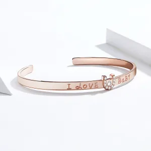 Сребърна гривна Rose Gold I love you Baby