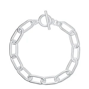 Сребърна гривна Silver Paper clips