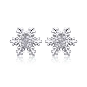 Сребърни обеци Winter Snowflakes