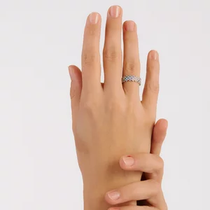 Starlight Цветен кристален сребърен пръстен