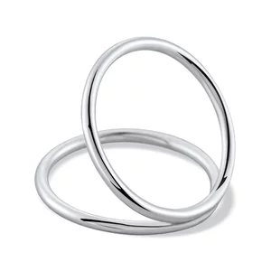 Два тънки кръга сребърен пръстен